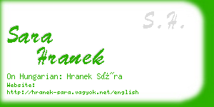 sara hranek business card